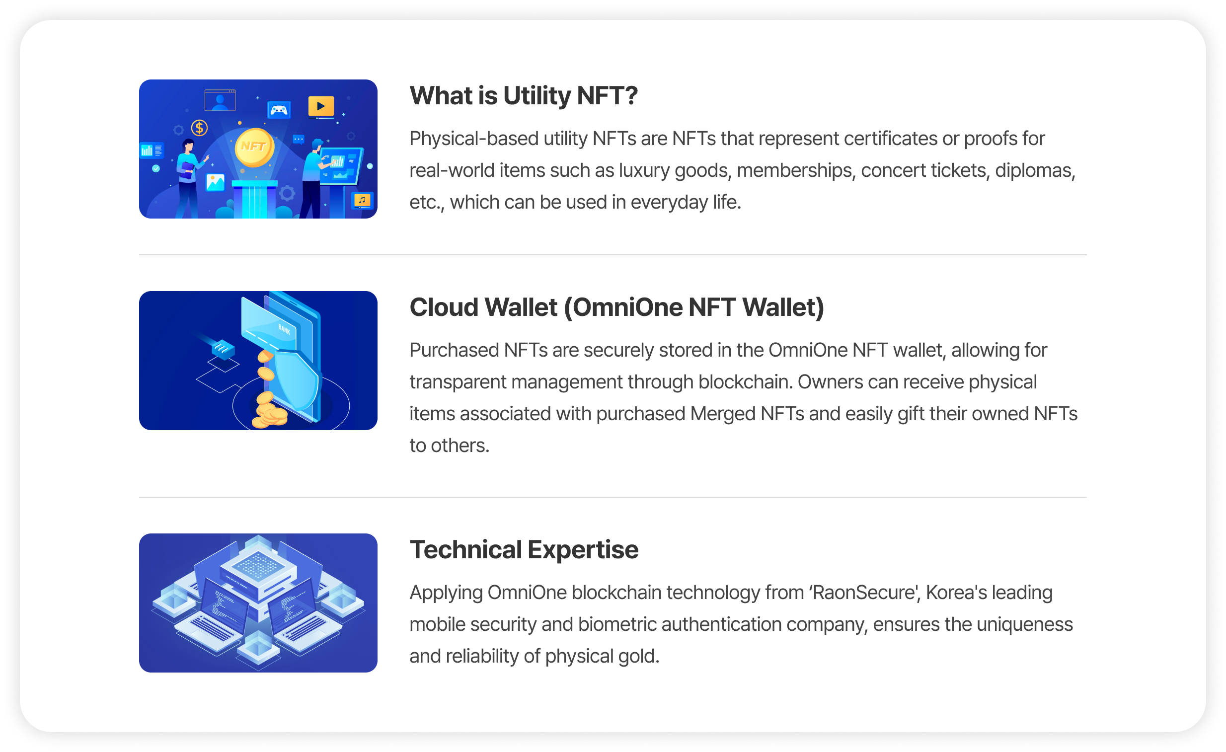 Overview of the OmniOne NFT platform